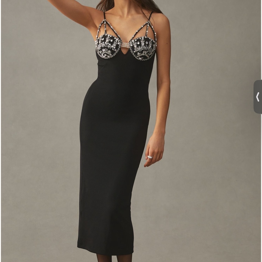 PatBo Black Rhinestone Dress